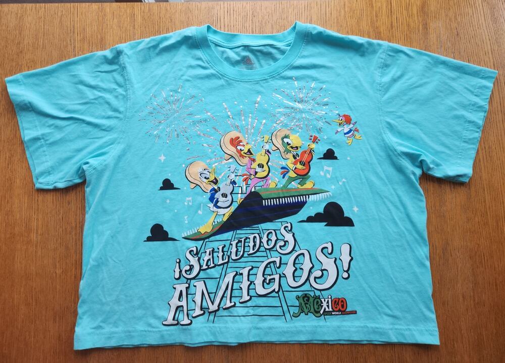 2004 Disney Epcot Three Caballeros Saludos Amigos Large Crop Top Shirt